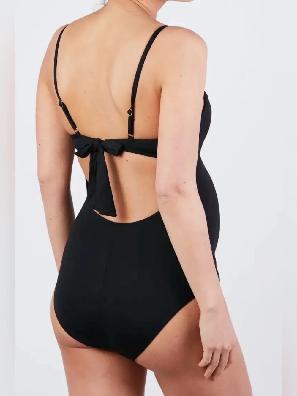 Cache Coeur Black Monaco Maternity Swimsuit One-Piece Size 36 E/F